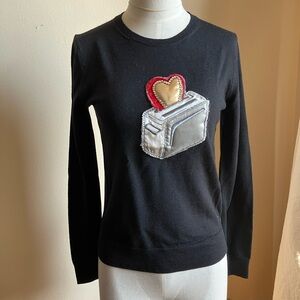 New Marc Jacobs Runway Sweater with Rhinestones, Puffed Heart & Toaster Appliqué